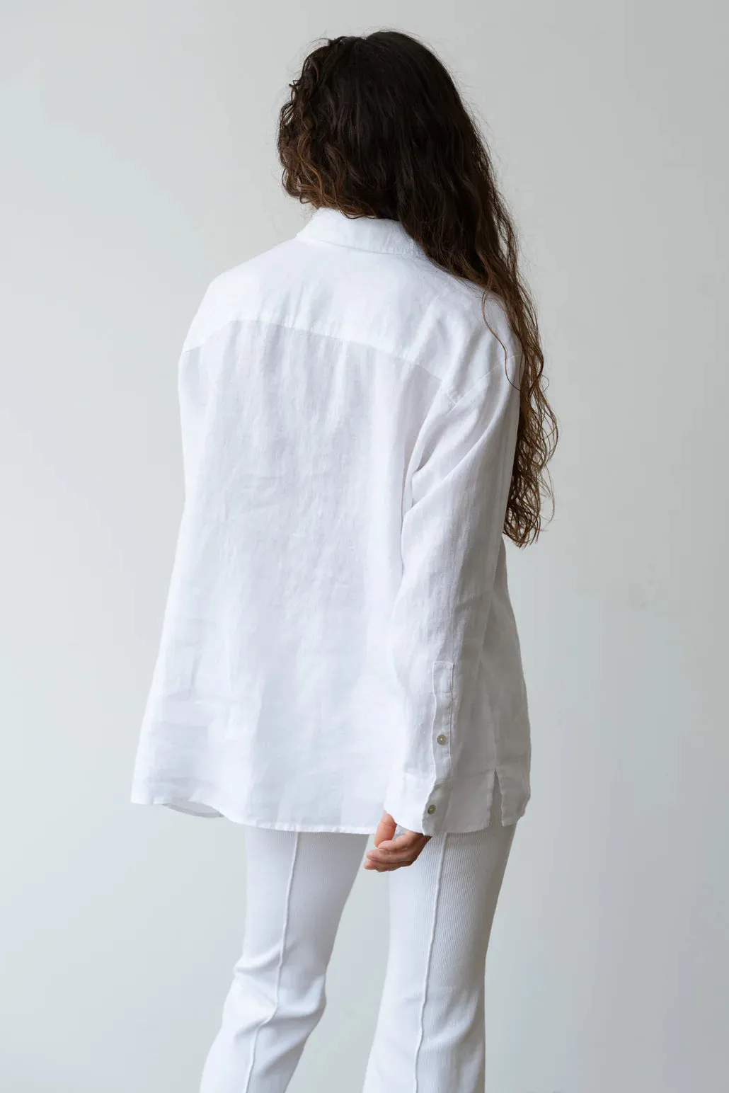 The Linen Relaxed Shirt - Powder