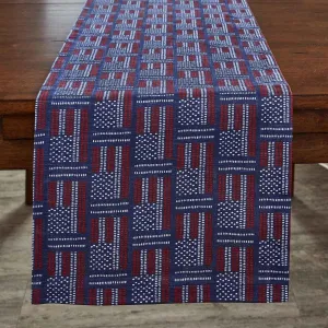 USA Flags Table Runner