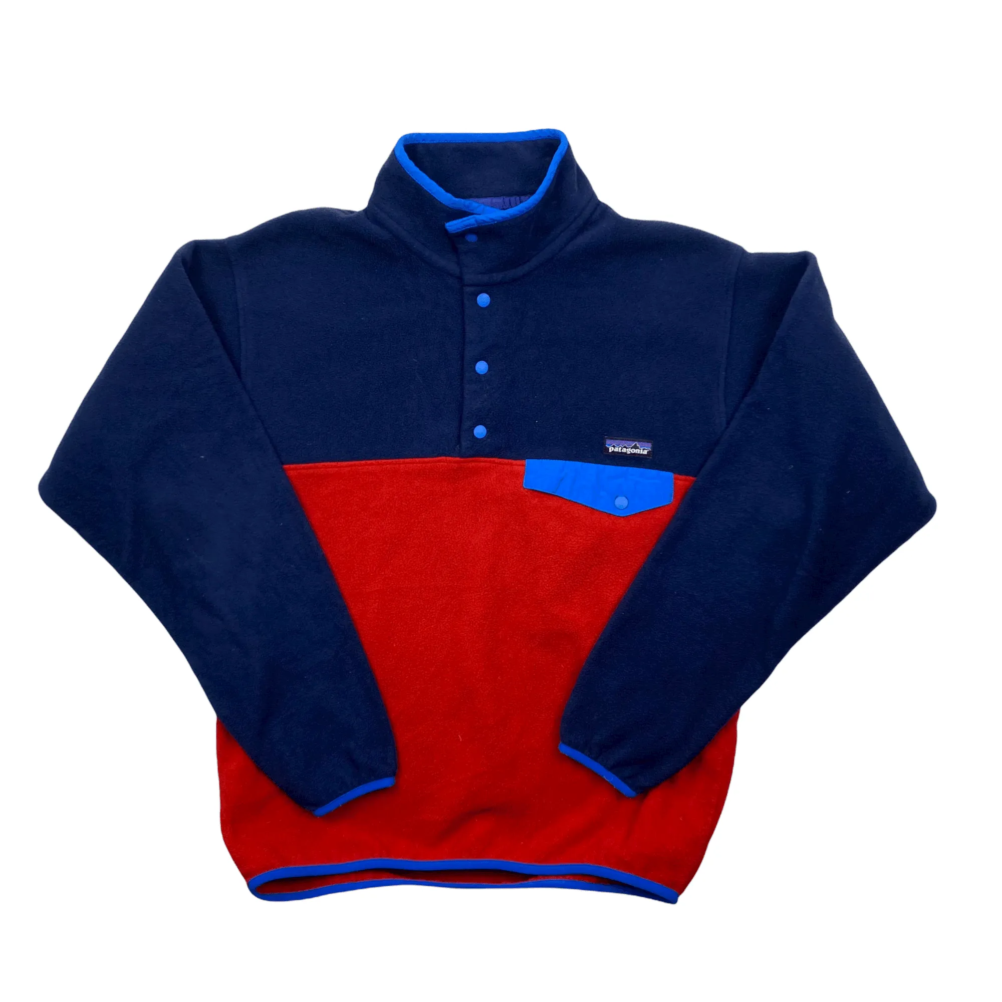 Vintage 90s Navy Blue   Red Patagonia Synchilla Fleece - Medium