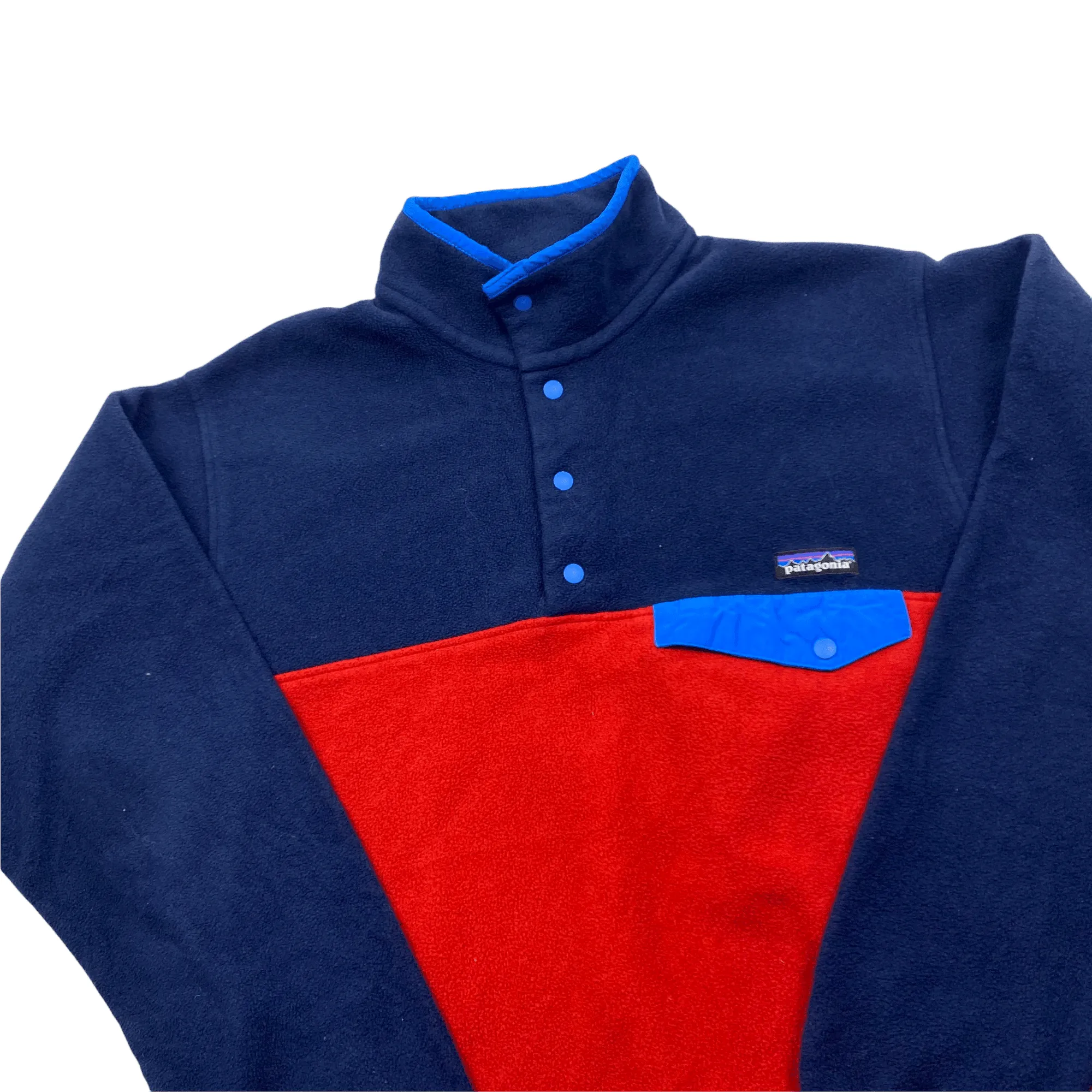 Vintage 90s Navy Blue   Red Patagonia Synchilla Fleece - Medium