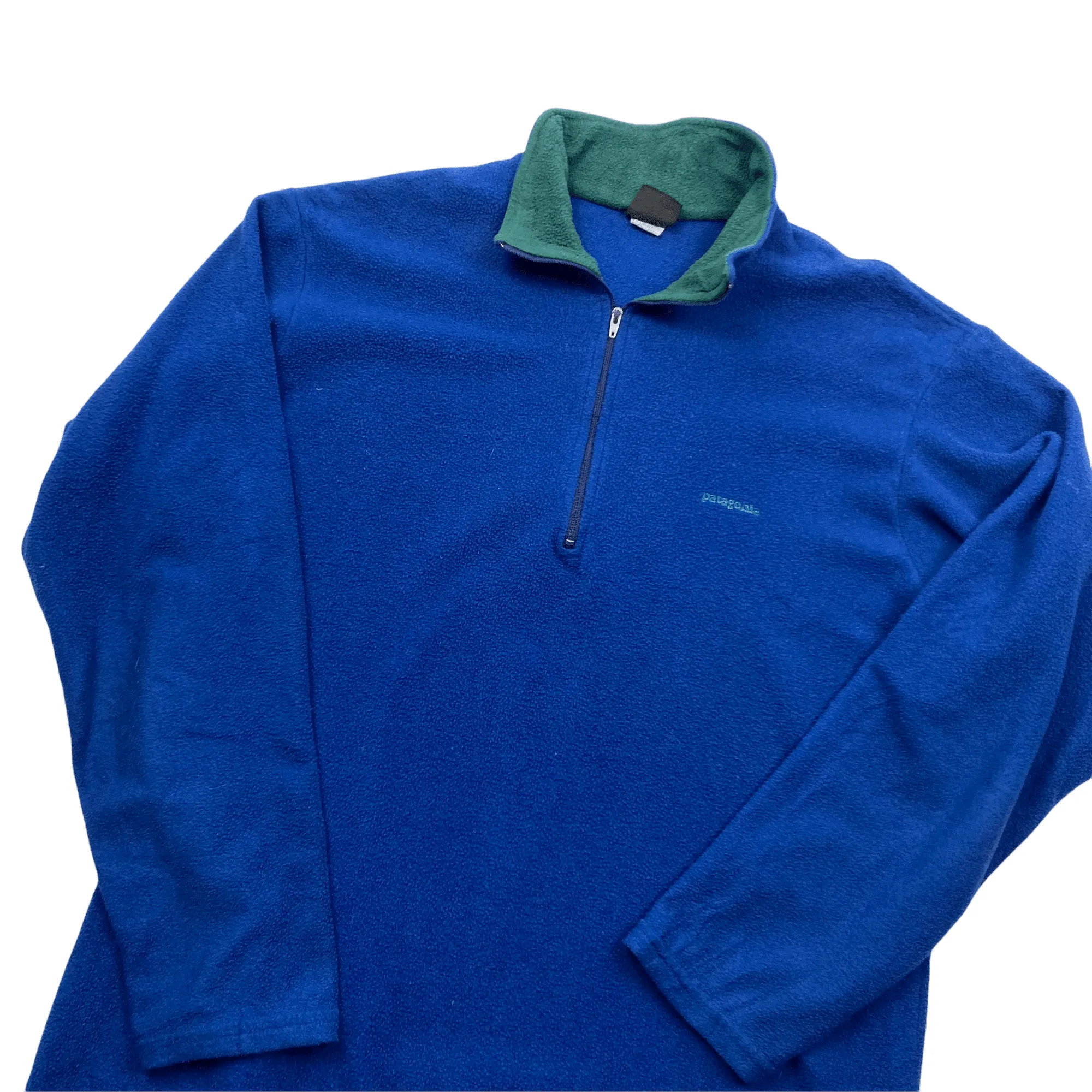 Vintage Blue Patagonia Capilene Quarter Zip Fleece - Large