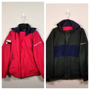 Vintage Nautica Reversible Fleece Jacket Large Y2K