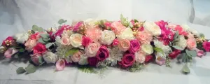 Wedding table centerpiece, floral arrangement, Head Table centerpiece